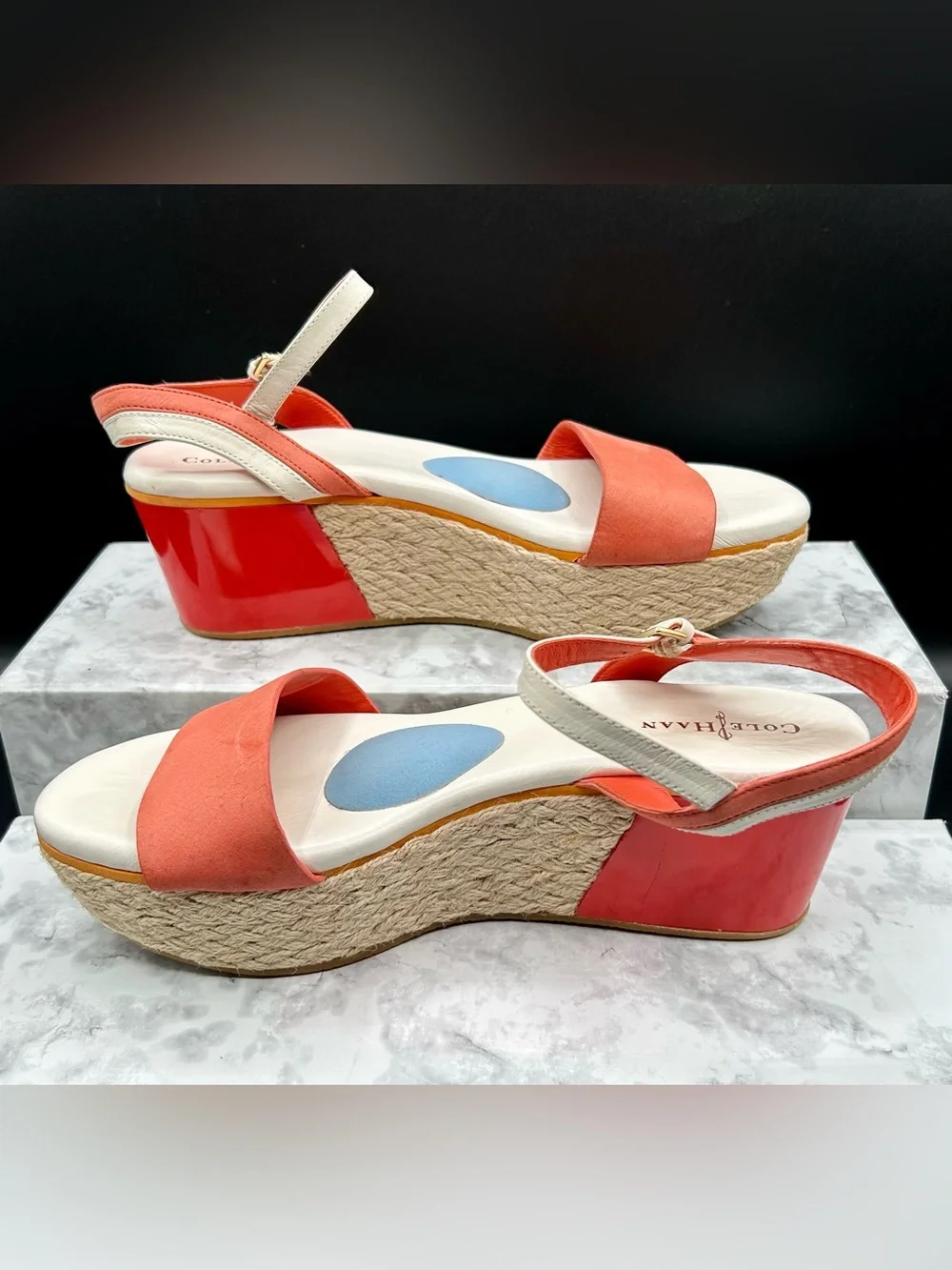 COLE HAAN Arden Wedge Platform Sandals. Size 6.5 B